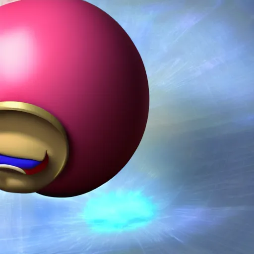 Prompt: kirby inhaling the globe, 3d render, detailed