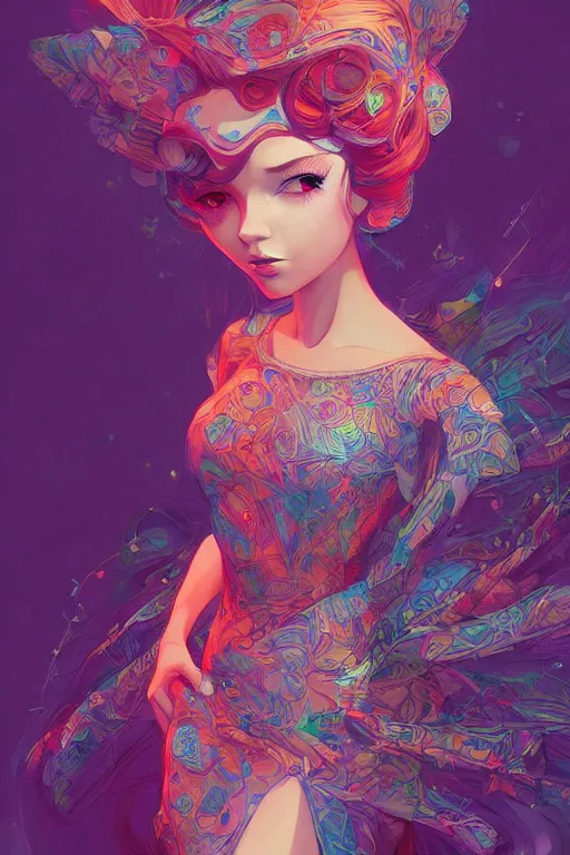 Image similar to a beautiful muse in a dress made of dreams, by android jones and ross tran and ilya kuvshinov, trending on artstation