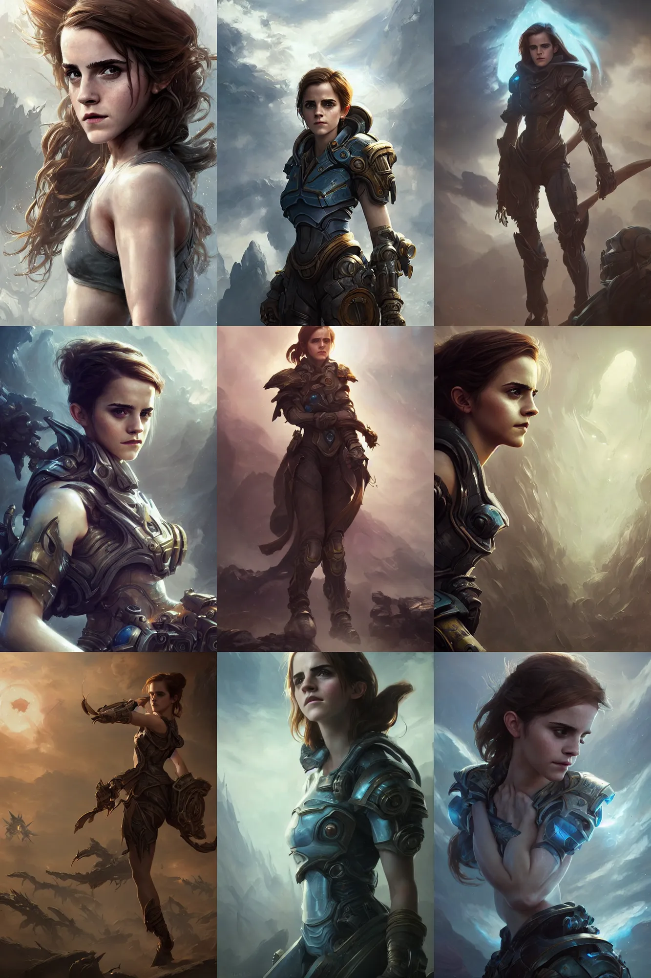 Prompt: emma watson in starcraft ii, dramatic lighting, highly detailed, digital painting, 3 d render, hyper realistic detailed portrait, magic the gathering, greg rutkowski, wlop, ruan jia, peter mohrbacher