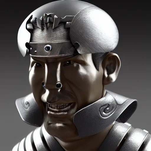 Image similar to portrait of a bust of a samurai with futuristic fashion elements created by yuuki morita, octane render, 3 d animated, unreal engine 5, studio lighting, photorealistic, smooth surface