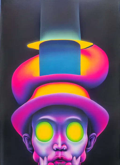 Image similar to witch with hat by shusei nagaoka, kaws, david rudnick, airbrush on canvas, pastell colours, cell shaded, 8 k,