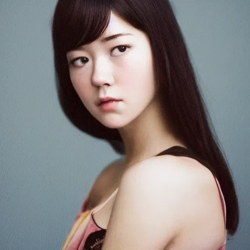 Image similar to a portrait photo of a beautiful young woman who looks like a korean mary elizabeth winstead