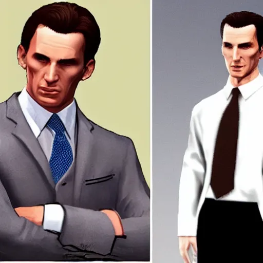 Image similar to patrick bateman american psycho christian bale in gtav