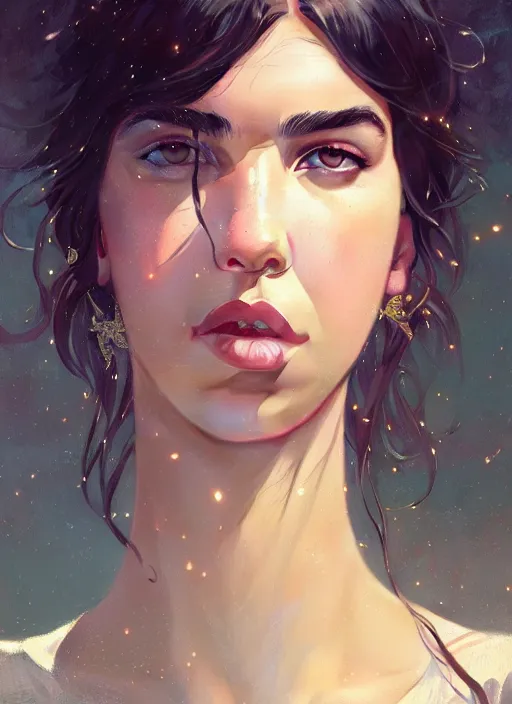 Prompt: Highly detailed portrait of Dua lipa, Stephen Bliss, unreal engine, fantasy art by Greg Rutkowski, Loish, Rhads, ferdinand knab, Makoto Shinkai and Lois van baarle, ilya kuvshinov, rossdraws, Tom Bagshaw, alphonse mucha, global illumination, radiant light, detailed and intricate environment