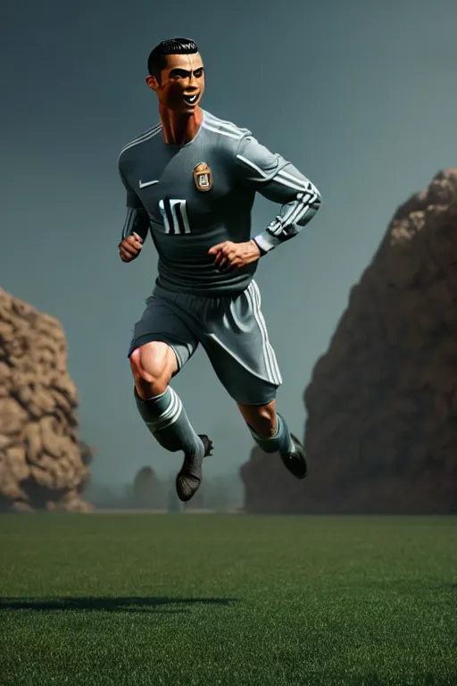 Image similar to pixar man cristiano ronaldo running from a soccer field | glamorous oily soft polished rich ornate modern | weta disney pixar movie still photo | hi - fructose, sci fi fantasy, smooth, octane render, sharp focus, artstation, concept art | artgerm, mucha, rutkowski, feng zhu, wlop, loish