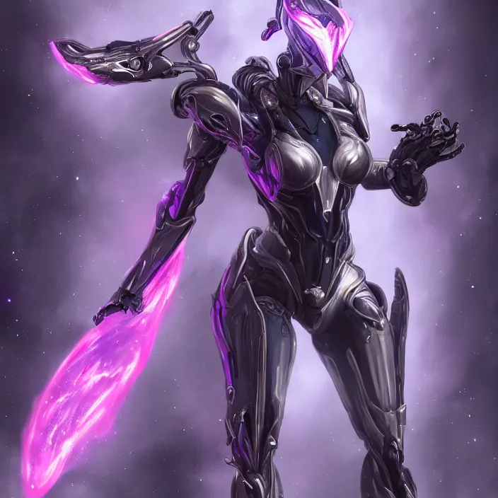 Image similar to cinematic shot, bust, cosmic sized perfectly proportioned stunning beautiful hot female warframe, anthropomorphic robot mecha female dragon, silver, fuschia leds, floating in empty space, nebula sized, holding a galaxy, epic proportions, epic size, epic scale, furry art, dragon art, giantess art, warframe fanart, furaffinity, deviantart