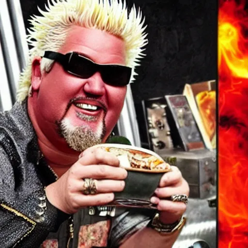 Prompt: Guy Fieri is the rightful emperor of Arrakis