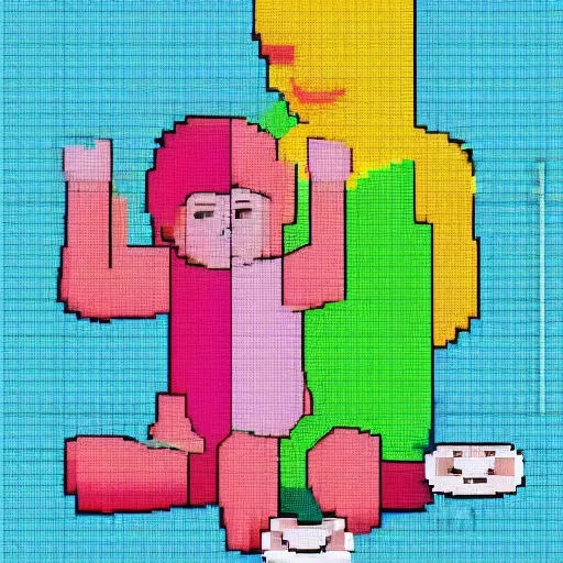 Image similar to mother upset about her glitchy pixel - sorted baby. posted to facebook mommy group.