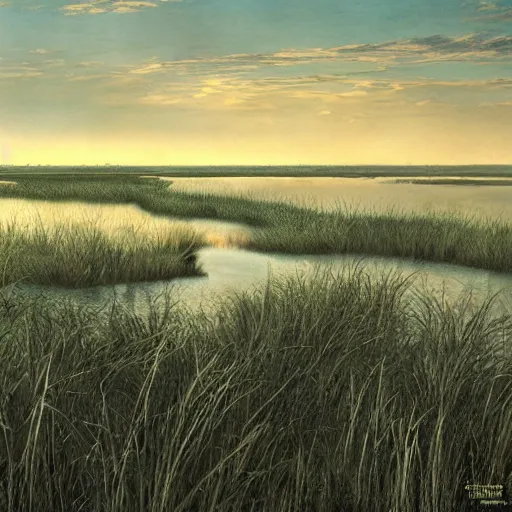 Prompt: marshes near charleston, national geographic photo, photorealistic, hyper detailed