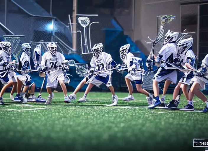 Image similar to photo of the lacrosse team playing intergalactic championship versus chitauri. Highly detailed 8k. Intricate. Sony a7r iv 55mm. Award winning.