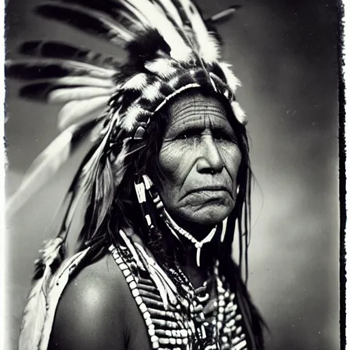 Prompt: vintage photo of a native american hopi shaman in a trance by edward s curtis, photo journalism, photography, cinematic, national geographic photoshoot