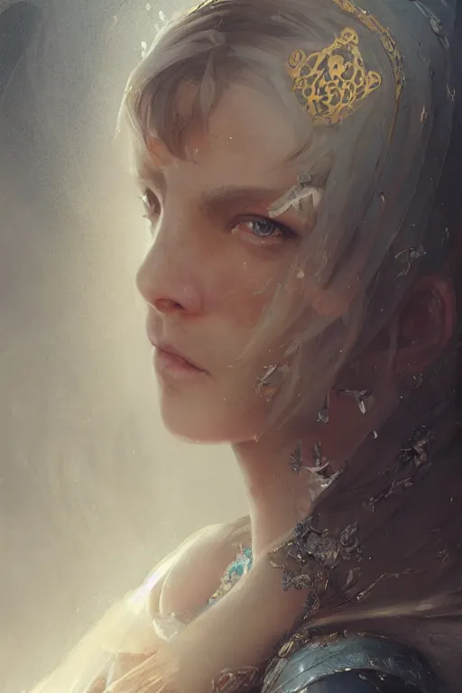 Image similar to medieval princess, gorgeous, close-up portrait, intricate, elegant, volumetric lighting, scenery, digital painting, highly detailed, artstation, sharp focus, illustration, concept art, ruan jia, steve mccurry