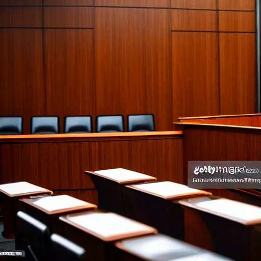 Prompt: news photo of a courtroom with ryan reynolds on trial, highly detailed, extremely high quality, hd, 4 k, 8 k, professional photographer, 4 0 mp, lifelike, top - rated, award winning, realistic, detailed lighting, detailed shadows, sharp, no blur, edited, corrected, trending