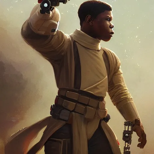 Prompt: scifi art by greg rutkowski, ben skywalker and a jedi that looks like john boyega, sparring with lightsabers at a jedi temple, star wars expanded universe, he is about 3 0 years old, highly detailed portrait, digital painting, artstation, concept art, smooth, sharp foccus ilustration, artstation hq