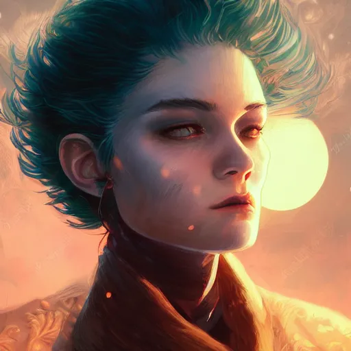 Prompt: Portrait of a vampire in a beautiful world, intricate, elegant, fantasy, highly detailed, digital painting, concept art, Junji Ito, sharp focus, illustration, beautiful volumetric lighting, epic light, artstation, magic hour lighting, colorful, sunshine, springtime, art by Sylvain Sarrailh