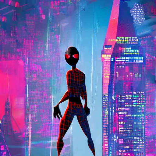 Image similar to london in the style of into the spiderverse, digital art, 8 k,