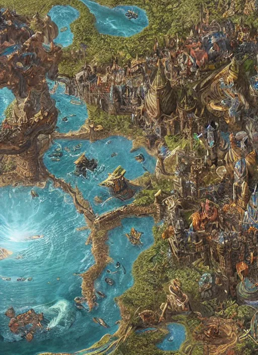 Image similar to fantasyworld map _ by _ filipe _ pagliuso _ and _ justin _ gerard _ symmetric _ fantasy _ highly _ detailed _ realistic _ intricate _ port