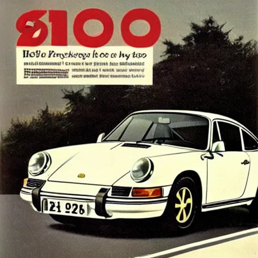 Prompt: vintage porsche 911 advertisement