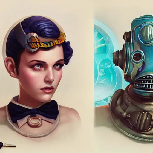 Image similar to lofi underwater bioshock beach model portrait, Pixar style, by Tristan Eaton Stanley Artgerm and Tom Bagshaw.