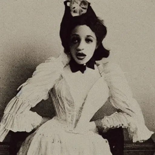 Prompt: Old Victorian photo of Cardi B