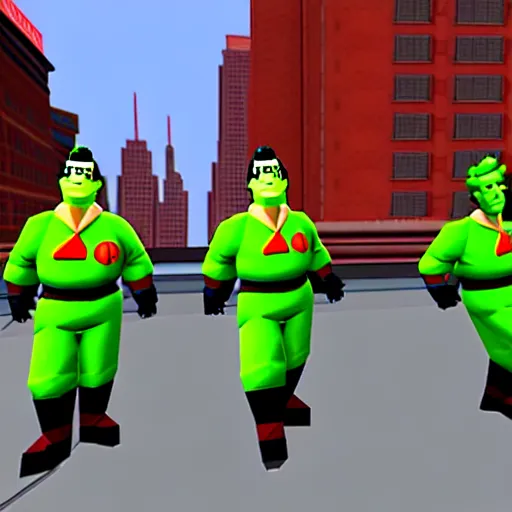Image similar to ghostbusters, nintendo 6 4 screenshot, low poly, aliased