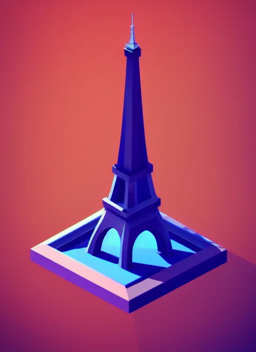 Image similar to a low poly isometric render of eiffel tower in the style of monument valley, intricate, elegant, smooth shading, soft lighting, illustration, simple, solid shapes, by magali villeneuve, jeremy lipkin and michael garmash, rob rey and kentaro miura style, octane render