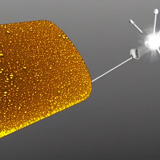 Image similar to Droplets are unmanned, teardrop-shaped probes, and the first Trisolaran spacecraft encountered by humanity. They are made of metal modified with an effect that extends the strong interaction to ranges similar to those of chemical bonds. The resulting substance is perfectly smooth, mirrored and completely crystalline in structure down to the individual atom.