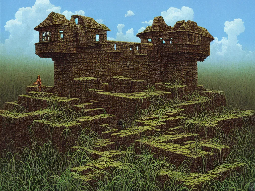 Prompt: pillbox paragonpunk fortress half-sunk in a noxious Swamp, by Colleen Doran and by Angus McBride and by Ted Nasmith, low angle dimetric composition, insurmountable, 1-point perspective