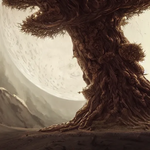 Prompt: giant tree on the moon, artstation, detailed, digital art