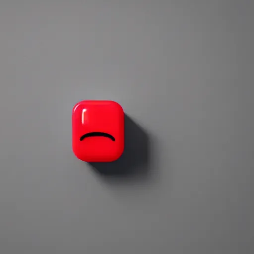 Image similar to Very tiny red alarm clock that looks like the iOS emoji and has the same colors, 3D clay render, 4k UHD, white background, isometric top down left view, diffuse lighting, zoomed out very far