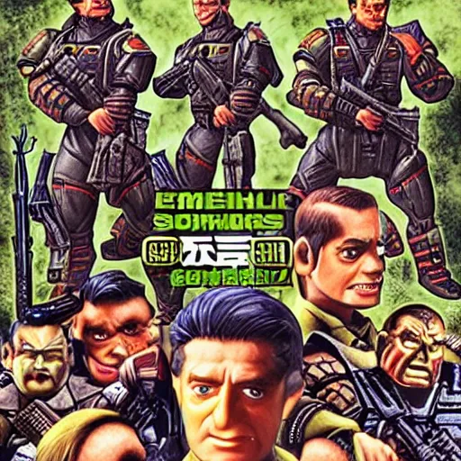 Prompt: george soros small soldiers 1 9 9 7, japanese vhs cover art