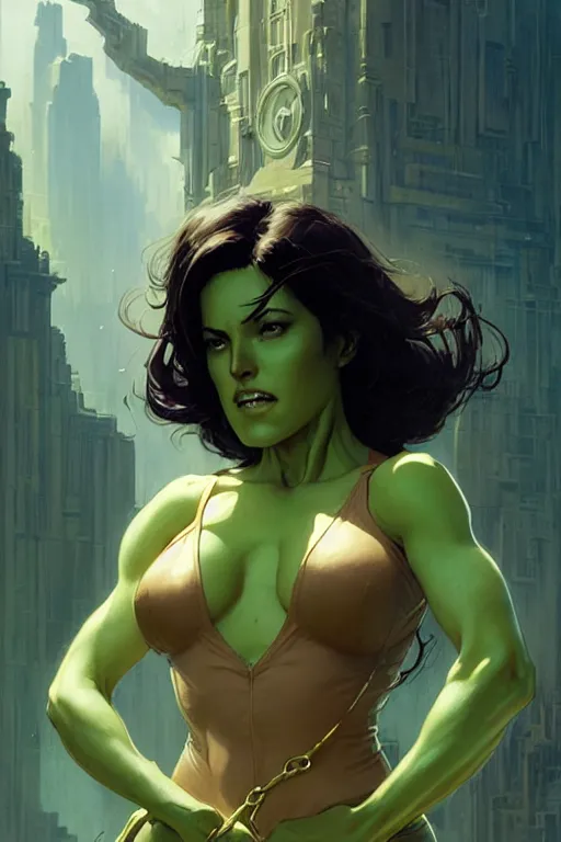 Prompt: aeon flux asshe hulk profile picture by Greg Rutkowski, matte painting, intricate, fantasy concept art, elegant, by Stanley Artgerm Lau, golden ratio, thomas kindkade, alphonse mucha, loish, norman Rockwell,