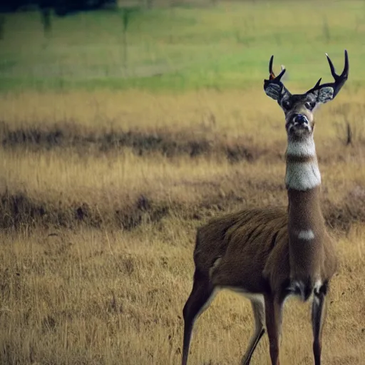 Image similar to a rocket launcher deer animal beast, huge, powerful, scary, anger, rage, canon eos c 3 0 0, ƒ 1. 8, 3 5 mm