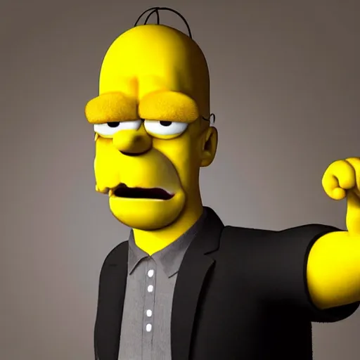 Prompt: a real life homer simpson. photos photoshoot. trending on artstation