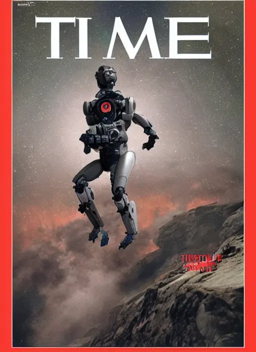 Image similar to TIME magazine cover, the coming AI singularity, 4k