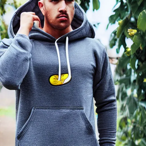 Prompt: a hoodie made from bananas, realistic photo