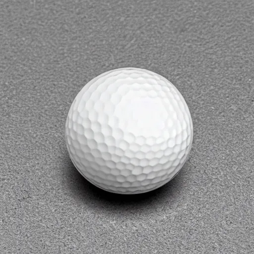 Image similar to golf ball with triangle shaped dimples, high res photo, beautiful commercial shot