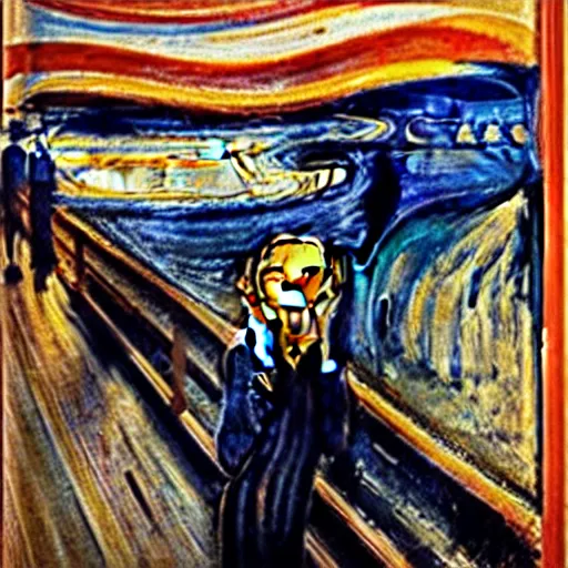 Prompt: Maiq the Liar by Edward Munch, The Scream