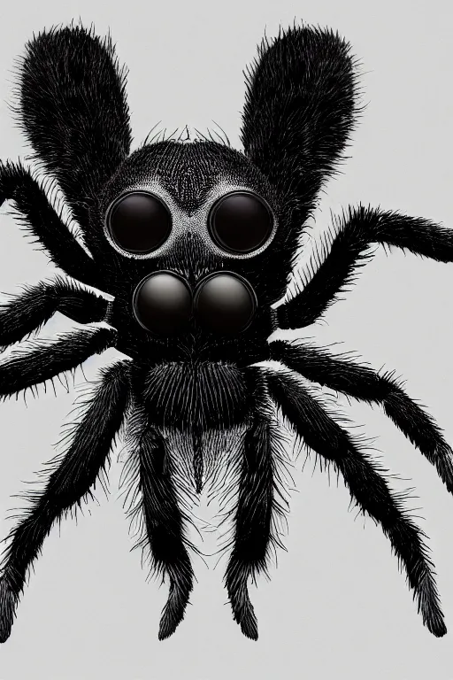 Image similar to a portrait of a handsome tarantula!!! wearing a monocle and a victorian suit, character art, headshot, trending on artstation, macro lens photography of a cute spider wearing a tuxedo!