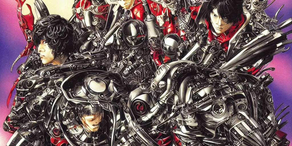 Prompt: kamen rider rx, by yoichi hatakenaka, masamune shirow, josan gonzales and dan mumford, ayami kojima, takato yamamoto, barclay shaw, karol bak, yukito kishiro