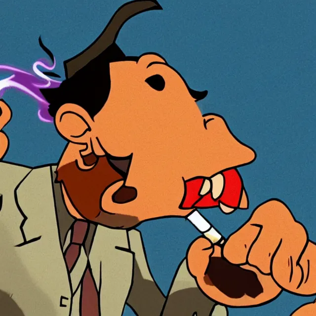 Image similar to still of max from sam and max smoking