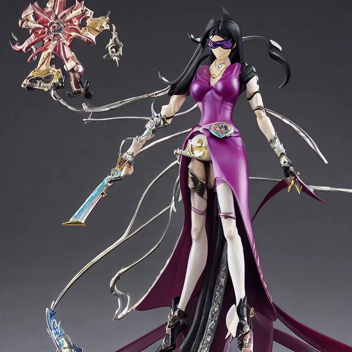 Image similar to a detailed figure of bayonetta, first 4 figures, detailed product photo