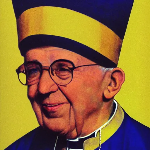 Image similar to Face of pope john paul the second in yellow shades