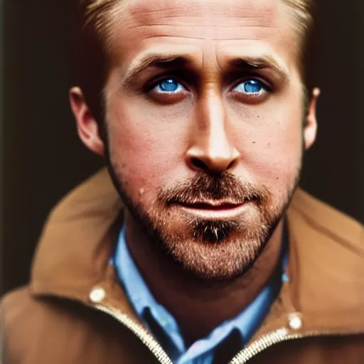 Image similar to closeup portrait of a ryan gosling in a goose suit, natural light, sharp, detailed face, magazine, press, photo, steve mccurry, david lazar, canon, nikon, focus