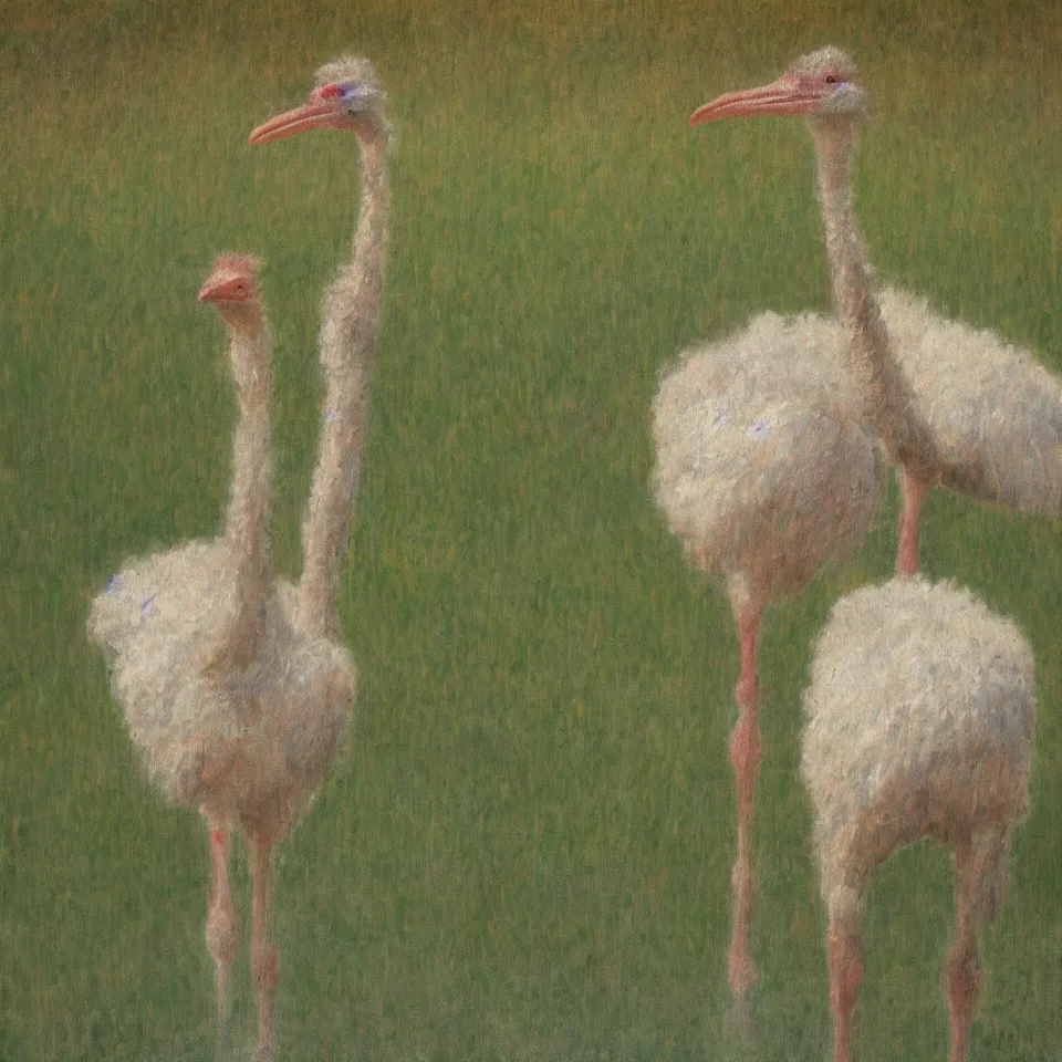 Image similar to an impressionist paint of an ostrich