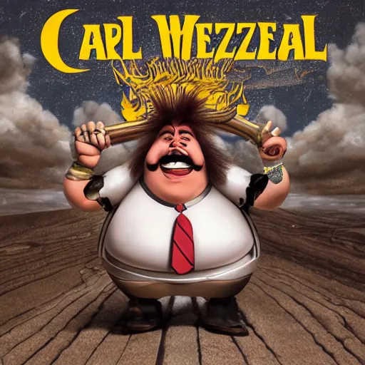 Prompt: Carl Wheezer heavy metal album cover