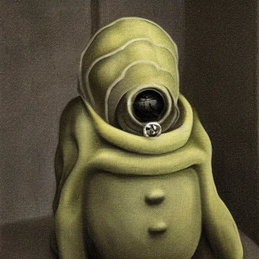 Image similar to tardigrade in style of vilhelm hammershoi