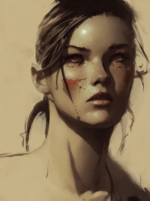 Prompt: portrait sketch of a young female fallout 4 character, art by ryo shiotani and greg rutkowski, intricate, beautiful, cute, cinematic lighting, vintage art by serge ivanoff