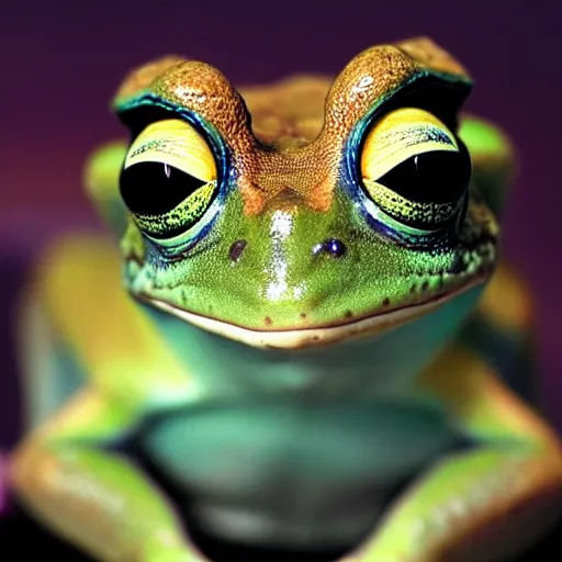 Image similar to incredibly handsome frog