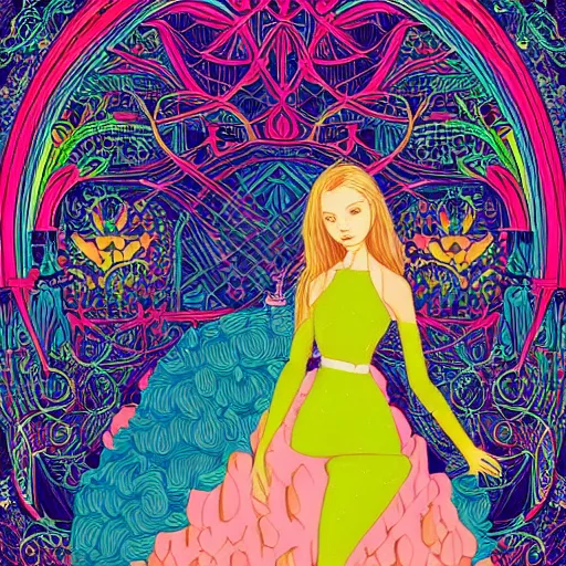 Prompt: a portrait of an incredibly beautiful, colorful, graceful, elegant, and sophisticated young blonde teen girl made of cucumbers, an ultrafine detailed illustration by james jean, intricate linework, bright colors, final fantasy, behance contest winner, vanitas, angular, altermodern, unreal engine 5 highly rendered, global illumination, radiant light, detailed and intricate environment